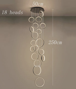 Moderne LED Plafondlamp Ring Chandelier - Hanglamp voor Woonkamer & Eetkamer