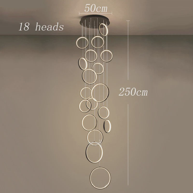 Moderne LED Plafondlamp Ring Chandelier - Hanglamp voor Woonkamer & Eetkamer