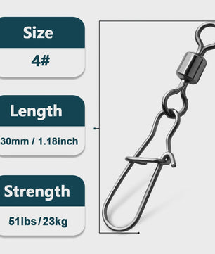Duo-Lock Snap Swivels - Sterk Visgerei voor Zoutwater Visserij