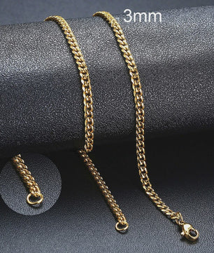 Vnox Gouden Kubaanse Ketting - Roestvrij Staal Unisex Halsketting