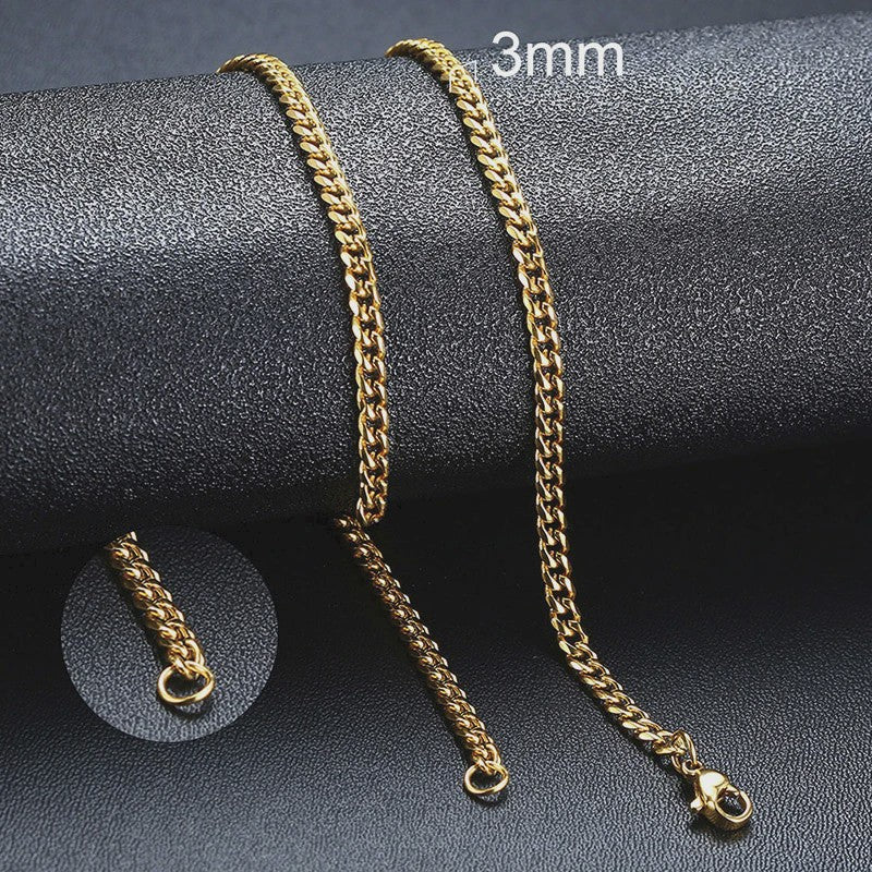Vnox Gouden Kubaanse Ketting - Roestvrij Staal Unisex Halsketting