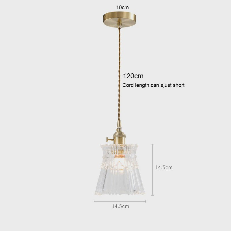 Koperkleurige Glazen Hanglamp - Stijlvolle LED Plafondlamp voor Woonkamer, Slaapkamer & Keuken