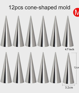 Roestvrijstalen Bakvormen Set: Croissant & Cone Molds voor Thuisgebruik