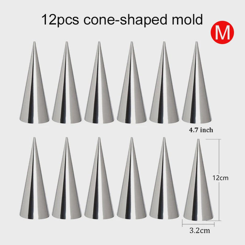 Roestvrijstalen Bakvormen Set: Croissant & Cone Molds voor Thuisgebruik