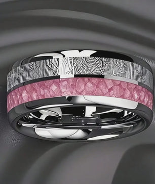 Luxe Groene Kristalstenen Ringen voor Mannen - 8mm Roestvrij Staal Trouwband