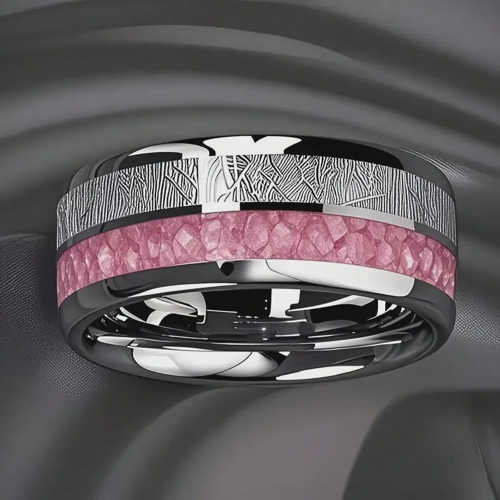 Luxe Groene Kristalstenen Ringen voor Mannen - 8mm Roestvrij Staal Trouwband