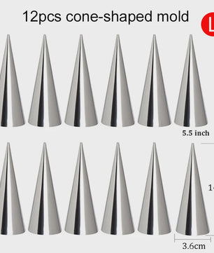 Roestvrijstalen Bakvormen Set: Croissant & Cone Molds voor Thuisgebruik