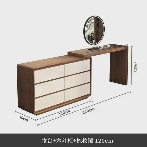 Moderne Houten Kaptafel met Spiegel en Ruime Opbergruimte