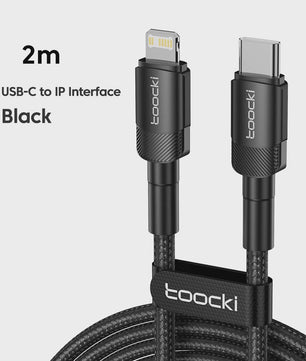Toocki PD 27W USB-C naar Lightning Kabel voor iPhone - Snel Laden & Data