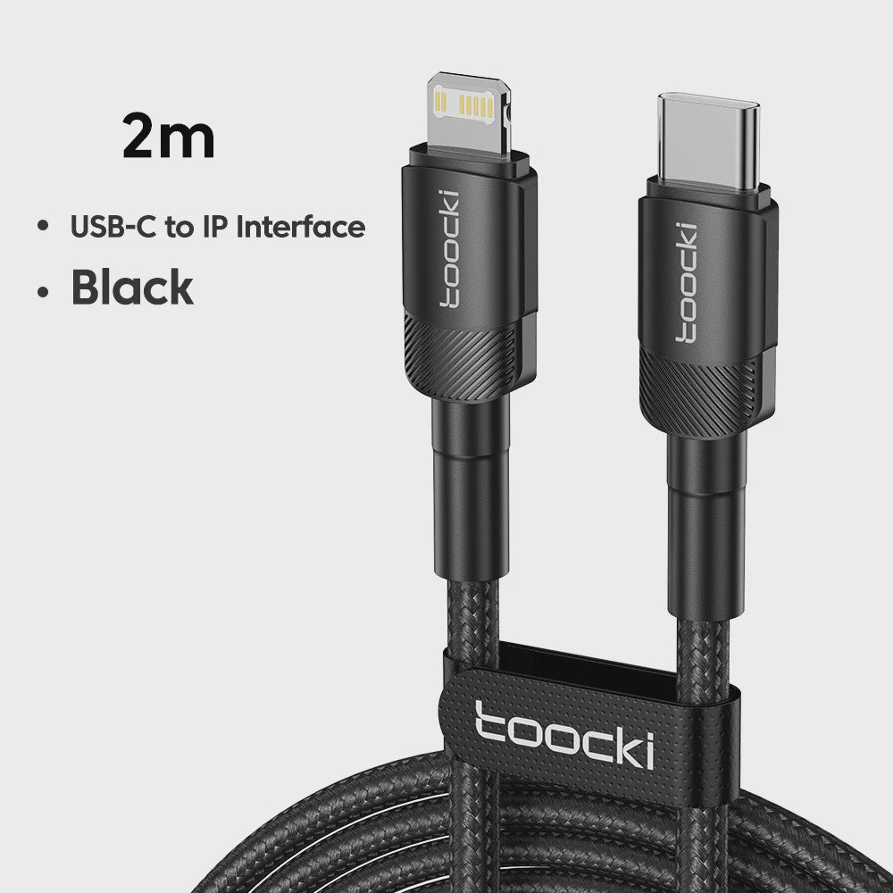 Toocki PD 27W USB-C naar Lightning Kabel voor iPhone - Snel Laden & Data