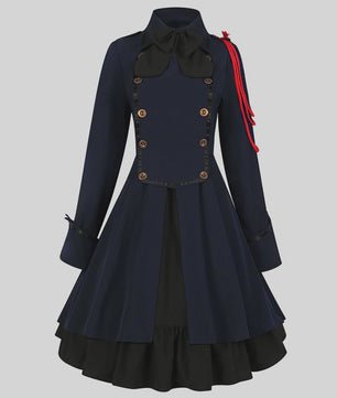 Middeleeuwse Renaissance Lolita Jurk - Vintage Victoriaans Hofkostuum met Strik en Ruches