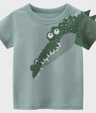 Zomer T-shirts Jongens 2-8 Jaar - Katoen, Korte Mouw met Leuke Prints