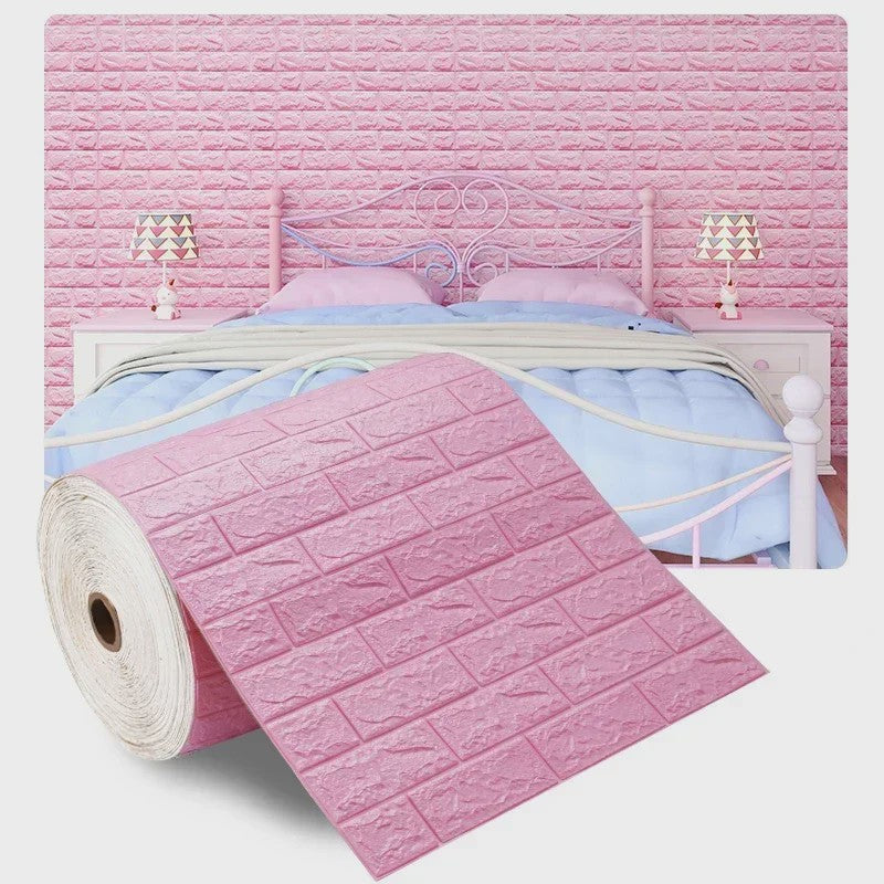 3D Baksteen Behang - Zelfklevend, Waterdicht Schuim Muursticker (70cm breed, 1/5/10m lang)