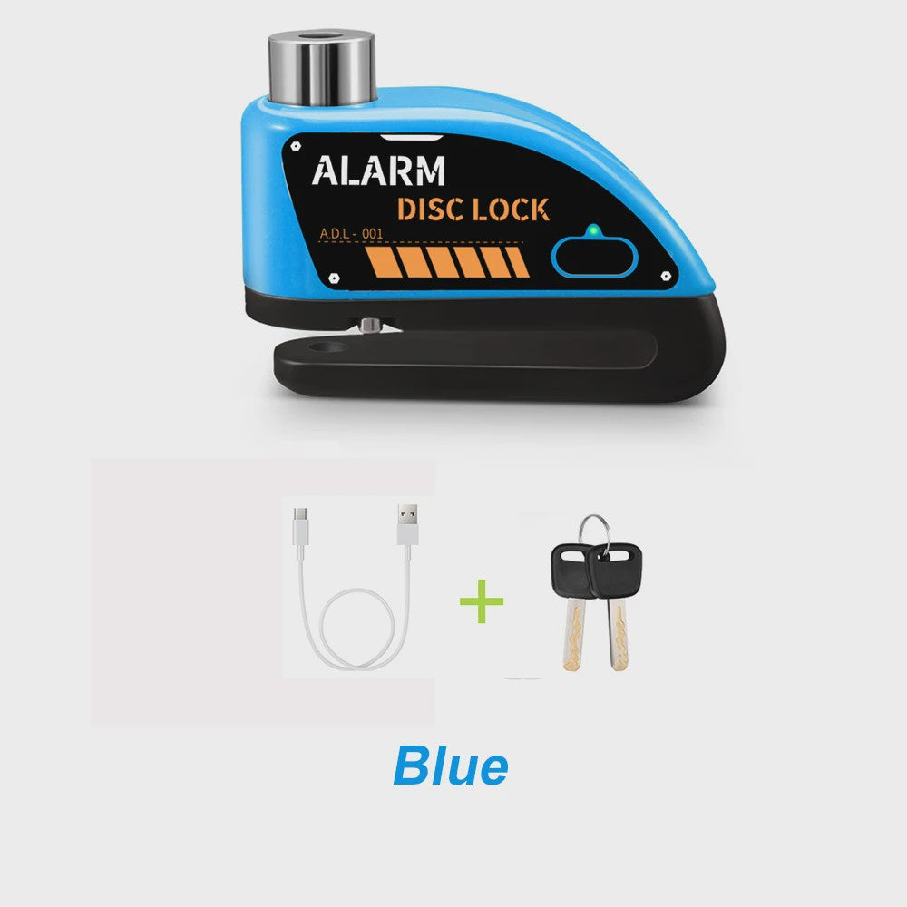Schijfrem slot met 120dB alarm, oplaadbaar en waterdicht voor motor, fiets en scooter
