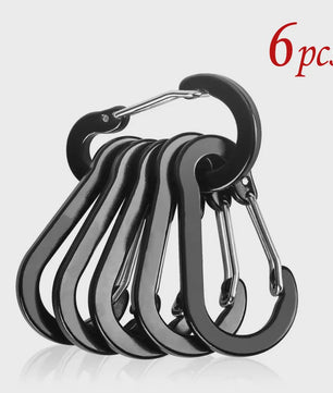 Aluminium Karabijnhaak Clips - Set van 1/6/12 stuks - Sleutelhanger, Outdoor, Camping, Wandelen