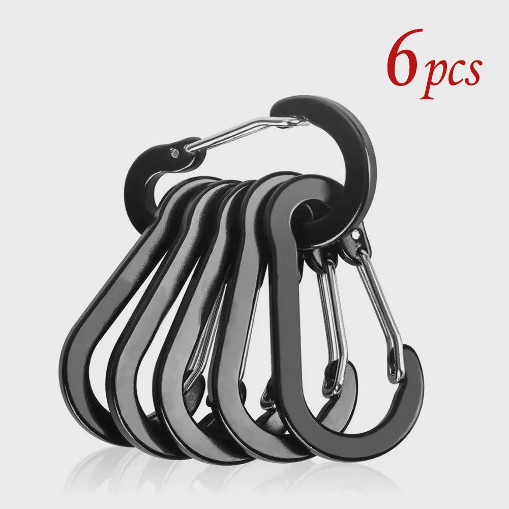 Aluminium Karabijnhaak Clips - Set van 1/6/12 stuks - Sleutelhanger, Outdoor, Camping, Wandelen