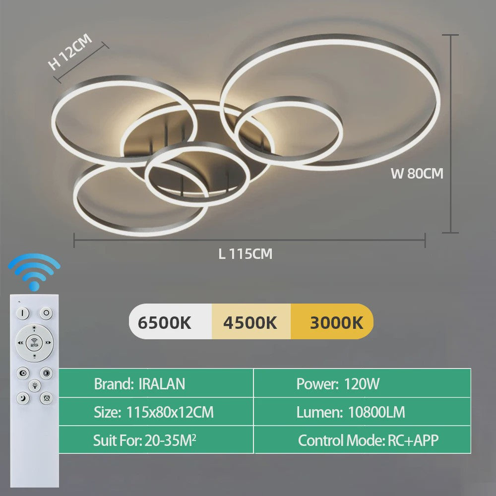 Moderne LED Plafondlamp Chandelier - Dimbare Ring Lamp voor Woonkamer & Slaapkamer