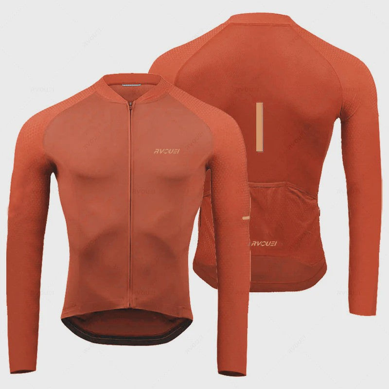 Heren Fietsset Lange Mouw Jersey met Bib Pants - Ademend en Comfortabel