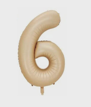 Grote Folie Ballonnen Cijfers 0-9 Cream Caramel & Wit (32/40 inch) - Feestdecoratie
