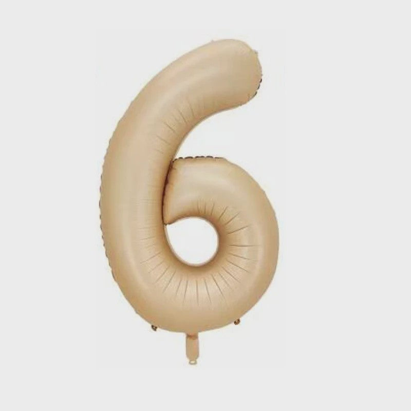 Grote Folie Ballonnen Cijfers 0-9 Cream Caramel & Wit (32/40 inch) - Feestdecoratie