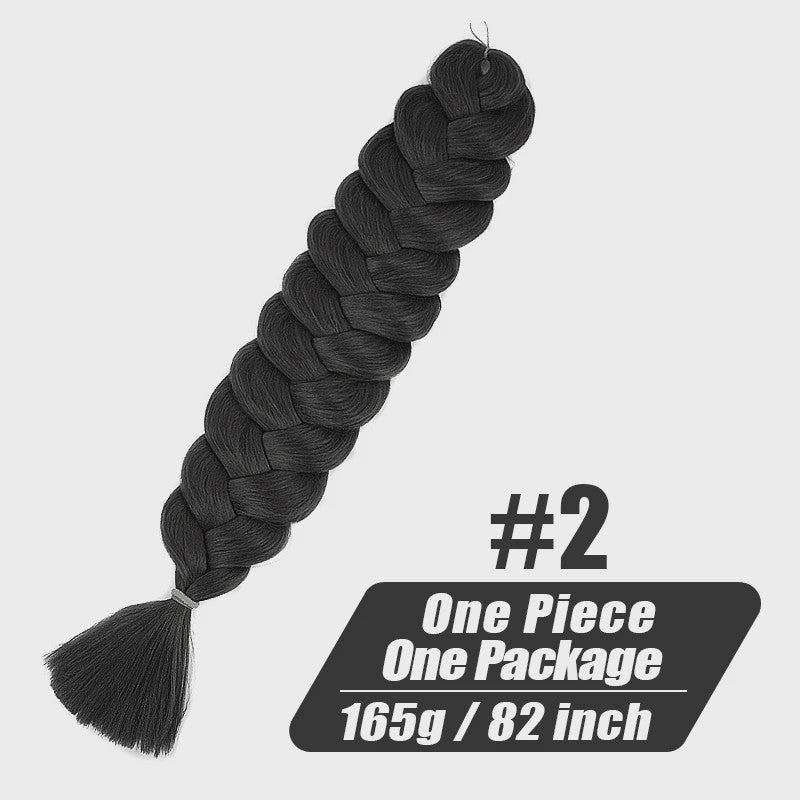 82 Inch Kanekalon Jumbo Braiding Hair - 165g Pre-Stretched Synthetisch Vlecht Haar voor Crocheten