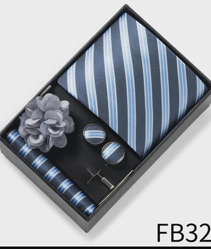 Luxe Heren Cadeauset: Strikdas, Zakdoek, Manchetknopen, Clip & Broche - Perfect voor Bruiloft & Feest