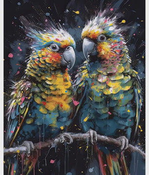 Abstracte Dieren Canvas Poster: Leeuw, Tijger, Aap, Uil - Muurdecoratie Woonkamer