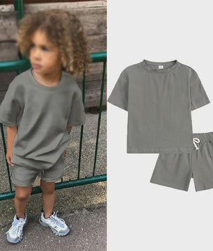 Zomer Set Kinderen: T-shirt met Korte Broek - Jongens & Meisjes Sportkleding Outfit