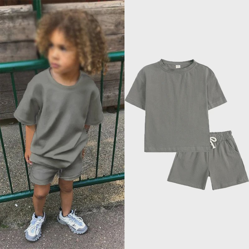 Zomer Set Kinderen: T-shirt met Korte Broek - Jongens & Meisjes Sportkleding Outfit