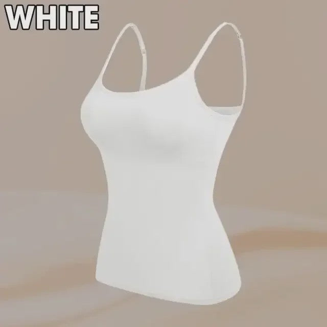 Dames Top met Ingebouwde Beha - Comfortabele Camisole Tanktop met Verstelbare Bandjes