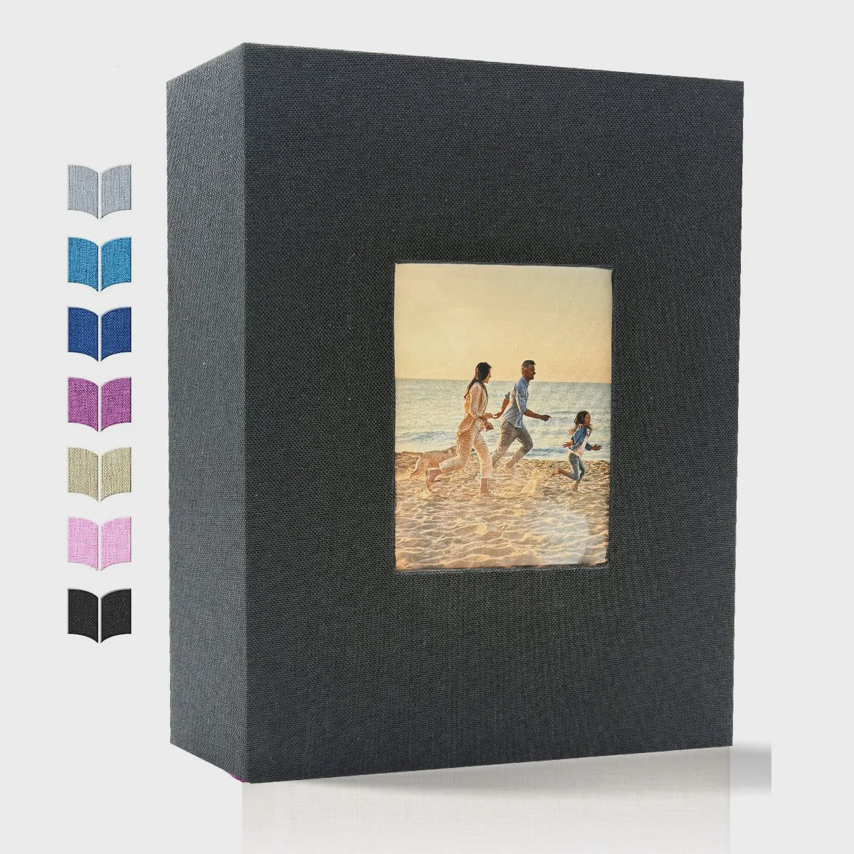 Linnen Fotoalbum voor 600 Foto's 4x6 inch met Venster & Horizontale/Verticale Insteekvakken