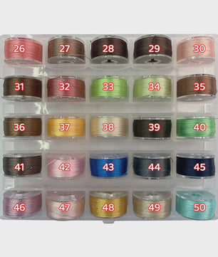 25 Kleuren Hoogglans Borduur Garen - 90 Meter Spoelen voor Handwerk & DIY