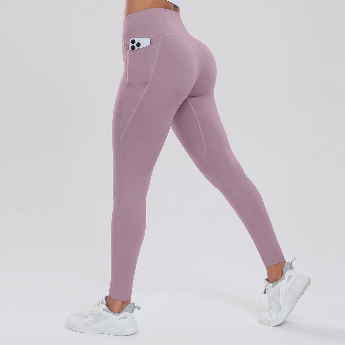 Dames Yogabroek met Zakken: Hoge Taille, Billenlift & Buikcontrole voor Fitness en Sport