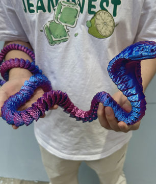 Flexibele 3D Geprinte Cobra Statue - Kleurrijk & Buigzaam - 90cm & 130cm - Uniek Cadeau