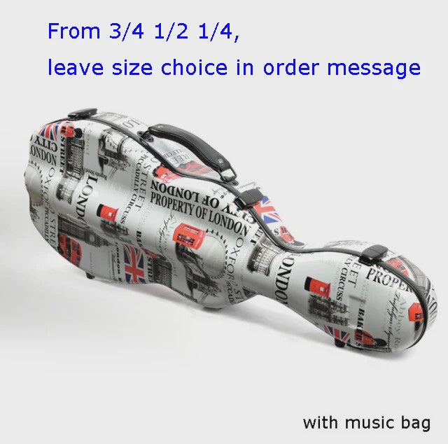 Carbon Fiber Vioolkoffer met Afneembare Tas - Dubbele Draagband & Slot