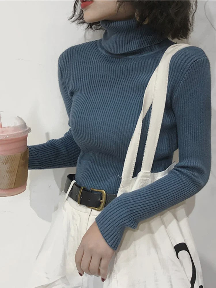 Dames Gebreide Turtleneck Trui - Slim Fit Koreaans Stijl | Herfst & Winter Collectie