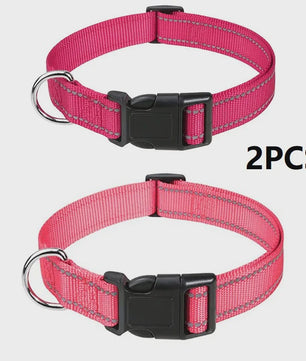 Verstelbare Halsband voor Honden en Puppies met Reflecterende Strepen - Veilig en Comfortabel