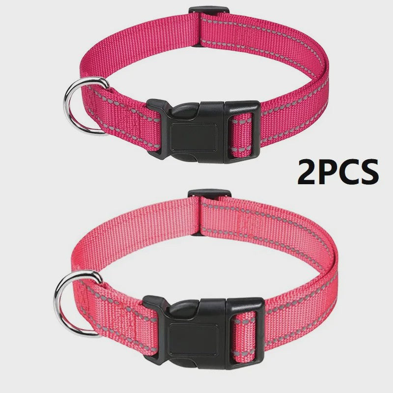 Verstelbare Halsband voor Honden en Puppies met Reflecterende Strepen - Veilig en Comfortabel