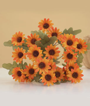 Kunstboeket 21 Herfstzijde Madeliefjes - Decoratie voor Huis, Bruiloft & Feest