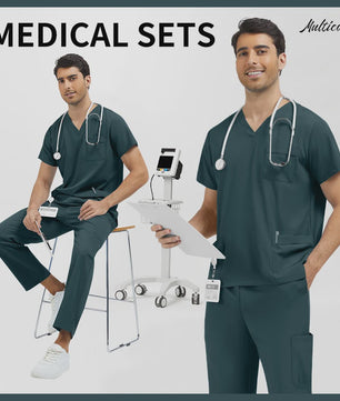 Niaahinn Heren Scrubs Set - Medische Werkkleding voor Ziekenhuis & Zorgprofessionals