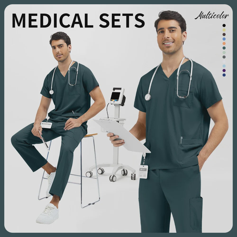 Niaahinn Heren Scrubs Set - Medische Werkkleding voor Ziekenhuis & Zorgprofessionals