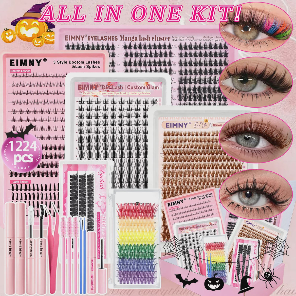 Fluffy Wimperextensie Kit: 720 Stuks Wimper Clusters & Tools voor een Volle Look