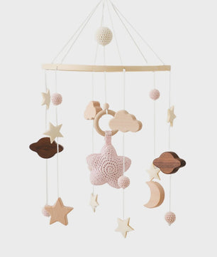 Houten Muziekdoosje Baby Mobiel - Draaiend & Kalmerende Melodieën voor de Babykamer