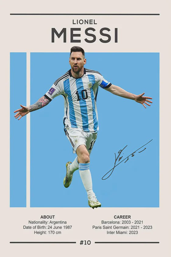 Iconische Maradona Handtekening Poster - Argentinië Voetbal Canvas Muurdecoratie