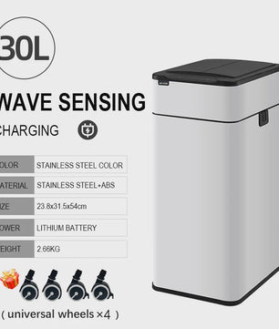 Slimme Vuilnisbak met Sensor - RVS - 20-60L - Automatisch Openen & Sluiten