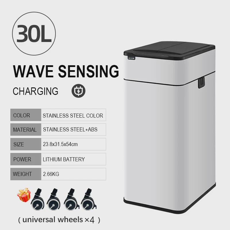 Slimme Vuilnisbak met Sensor - RVS - 20-60L - Automatisch Openen & Sluiten