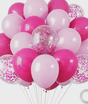 30 Stuks Chrome Latex Ballonnen Mix: Wit, Roze & Blauw - Feestdecoratie