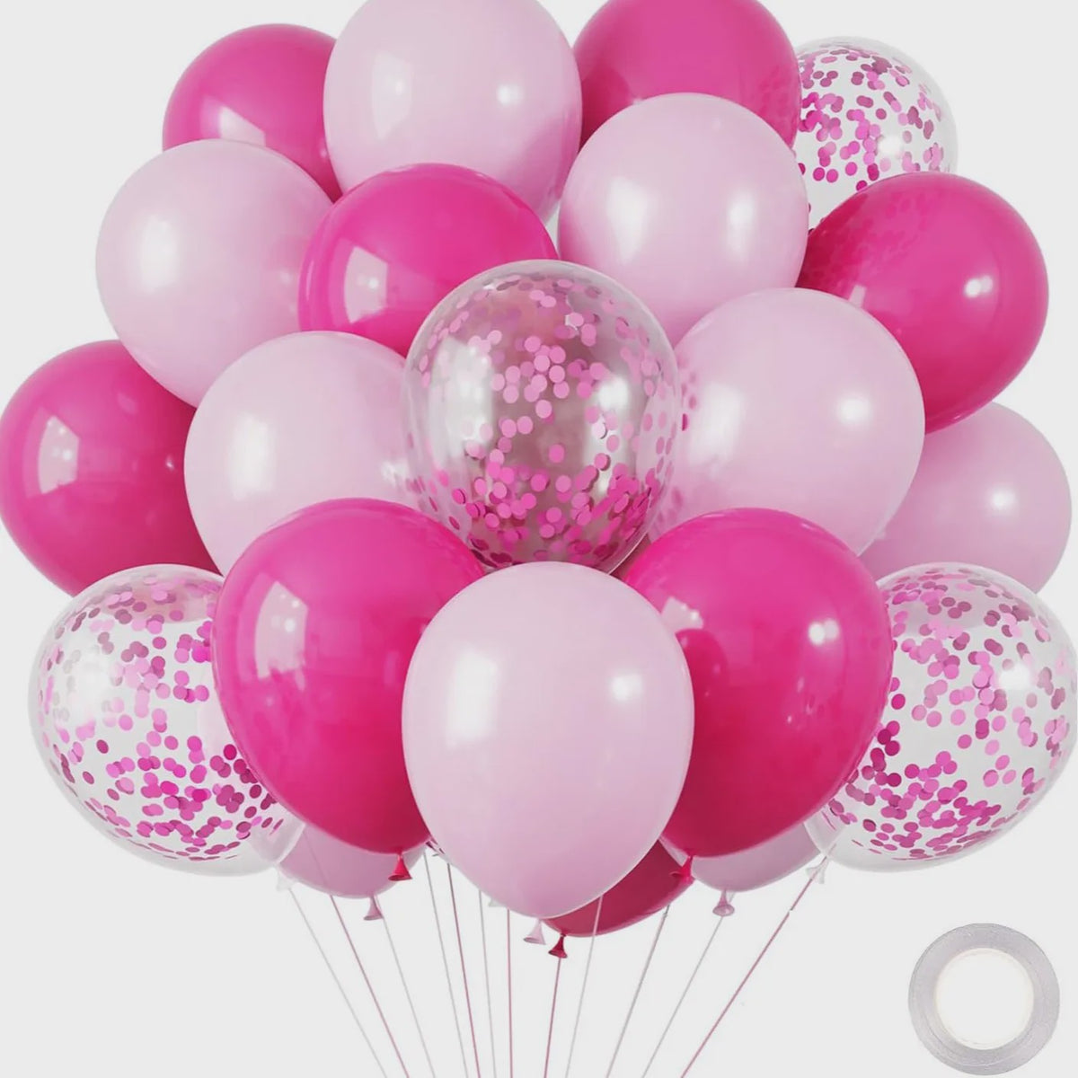 30 Stuks Chrome Latex Ballonnen Mix: Wit, Roze & Blauw - Feestdecoratie