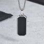 Stijlvolle RVS Hanger met Zwart Emaille - Geometric Dog Tag Ketting voor Mannen