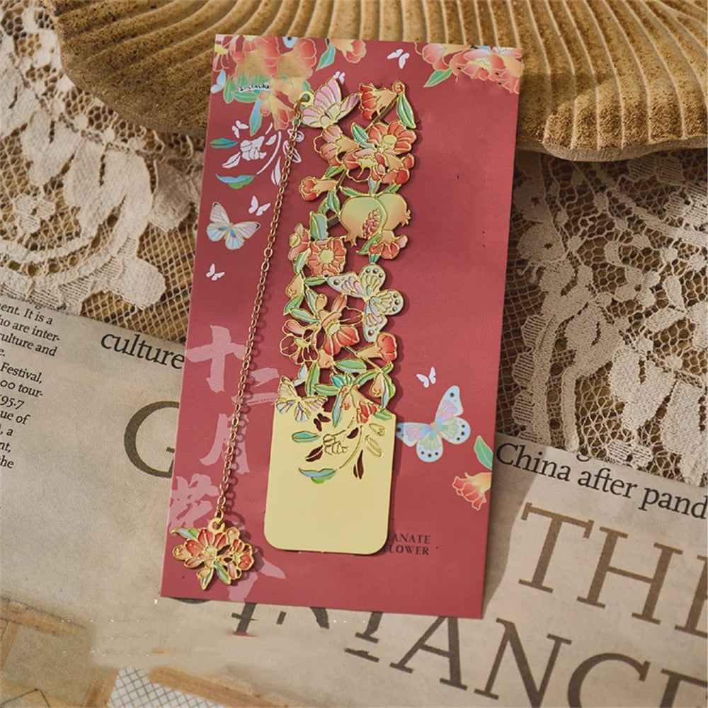 Luxe Metalen Bladwijzers - Retro Chinese Stijl met Bloemen & Vlinders